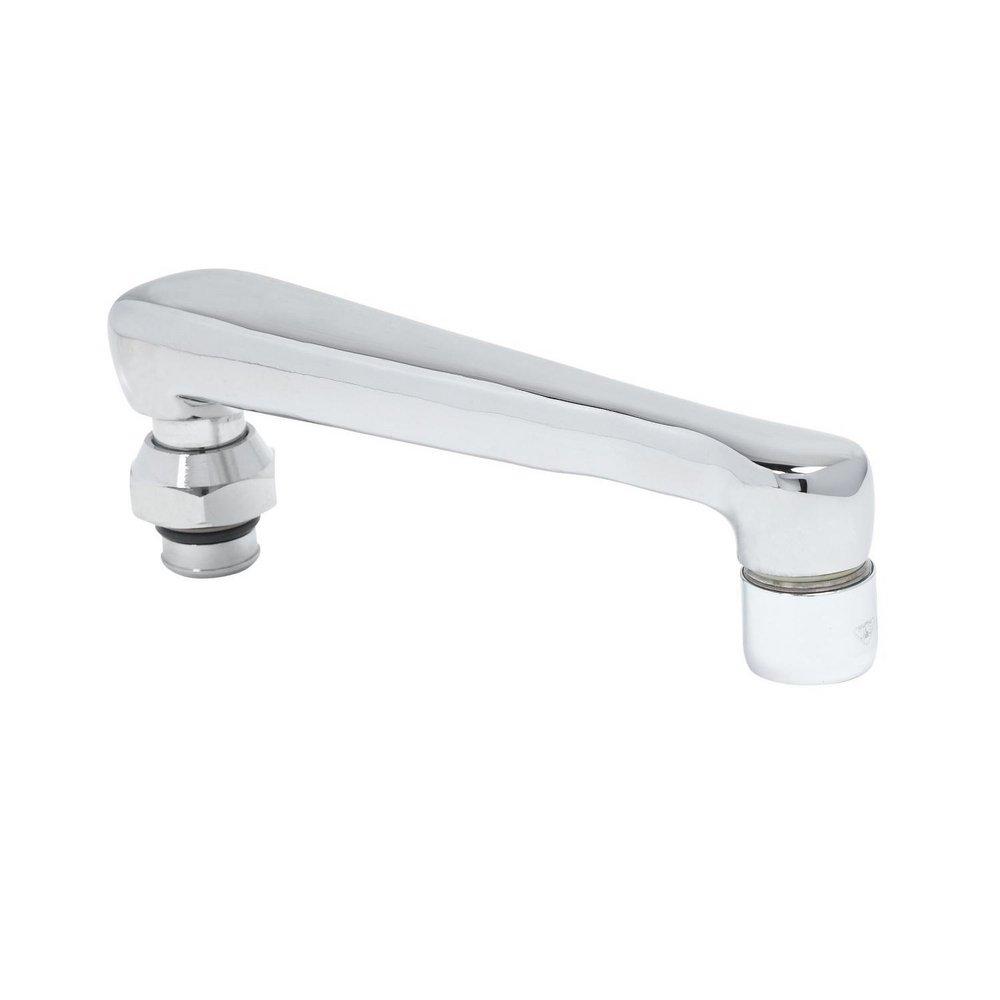 T&S Brass Silver 6 in. Swivel Cast Spout Assembly with Aerator 
