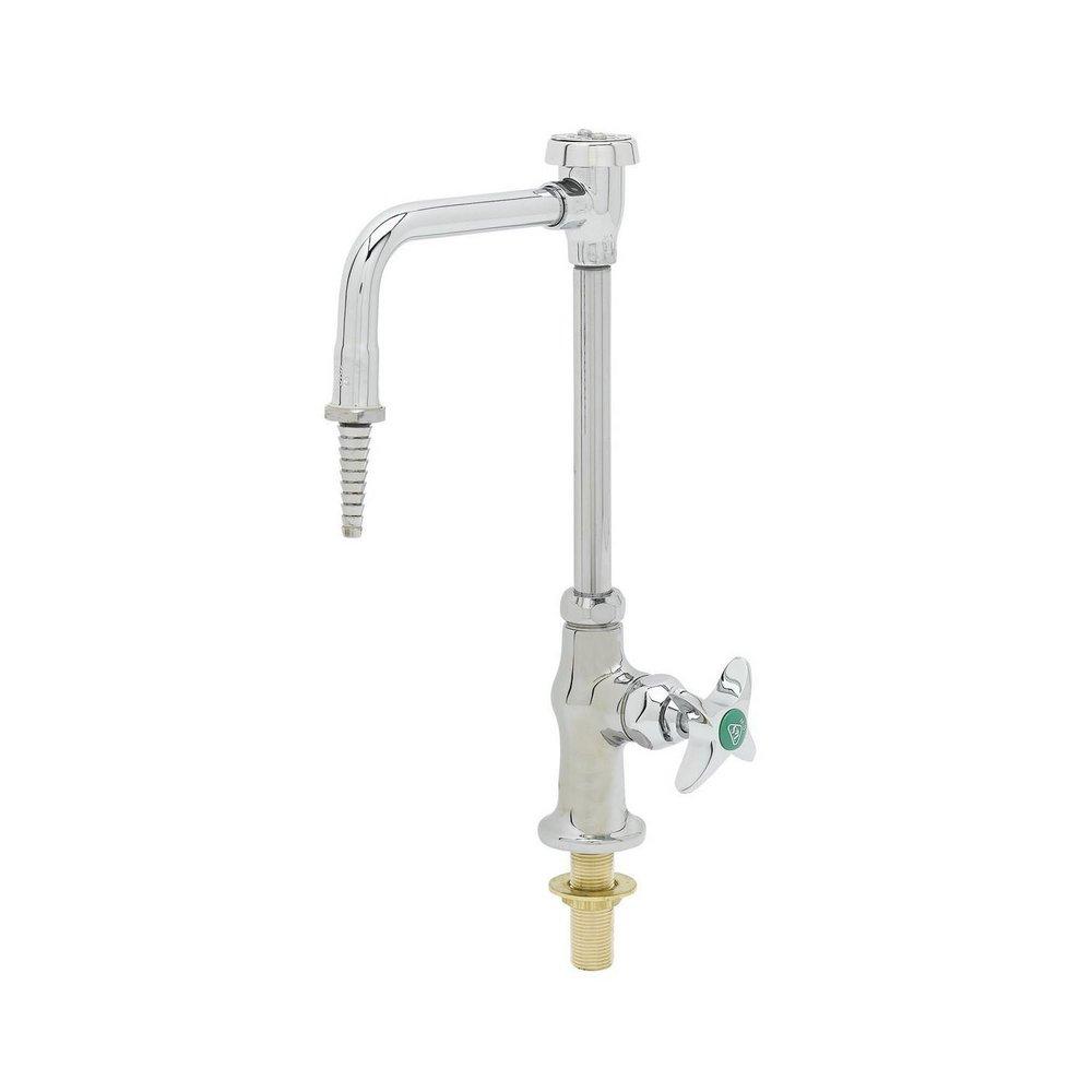 T&S Brass Chrome Plated Single Cross Handle Deck Mount Lab Faucet 