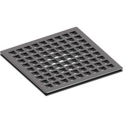 4 in. Square Shower Drain in Midnight Chrome