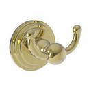 2-Hook Robe Hook in Uncoated Polished Brass - Living