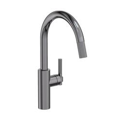 Single Handle Pull Down Kitchen Faucet in Midnight Chrome