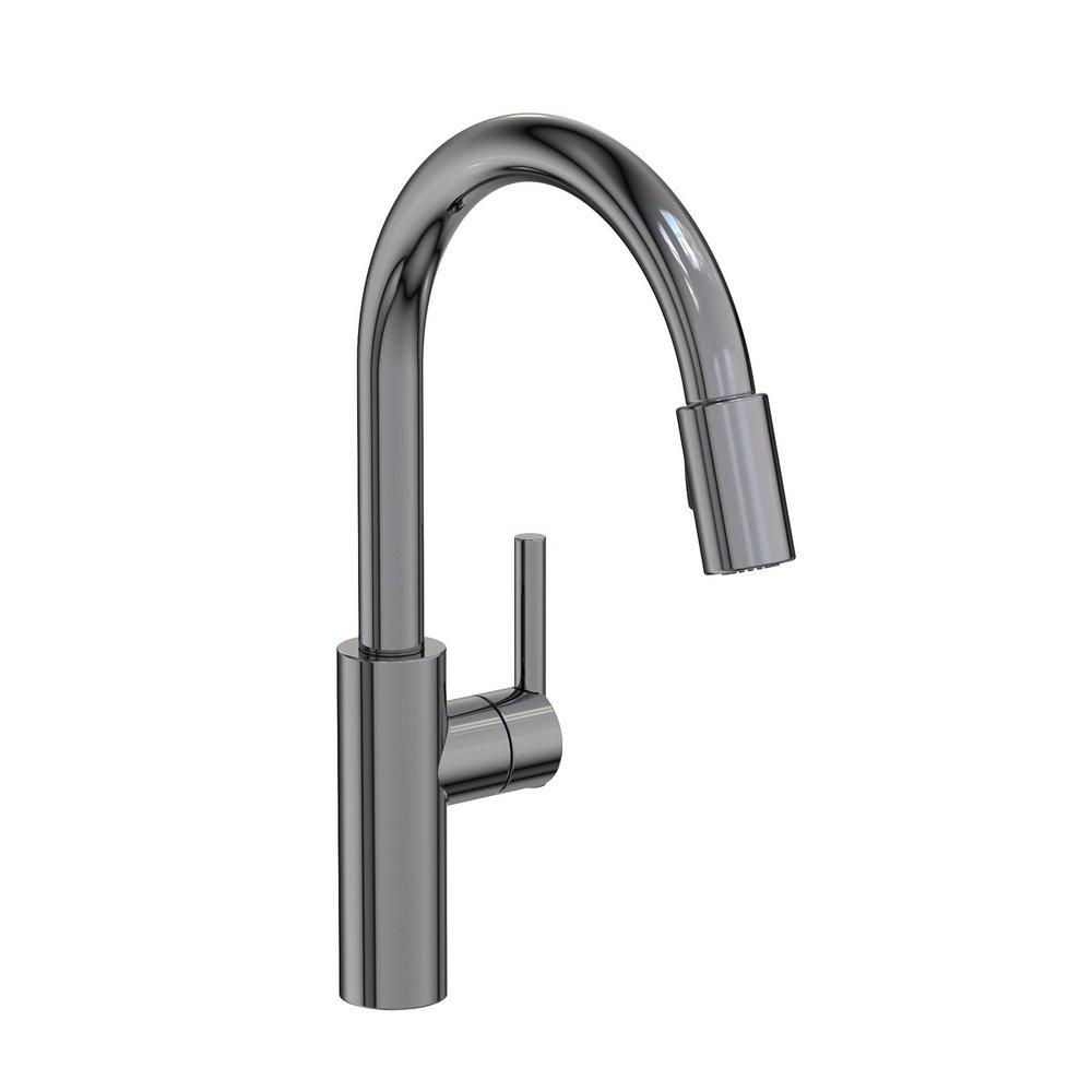 Newport Brass Midnight Chrome Single Handle Pull Down Kitchen Faucet 