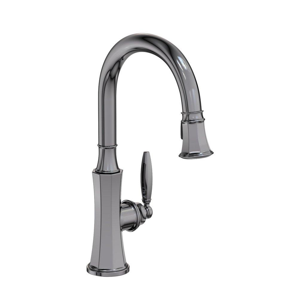 Newport Brass Midnight Chrome Single Handle Pull Down Kitchen Faucet 