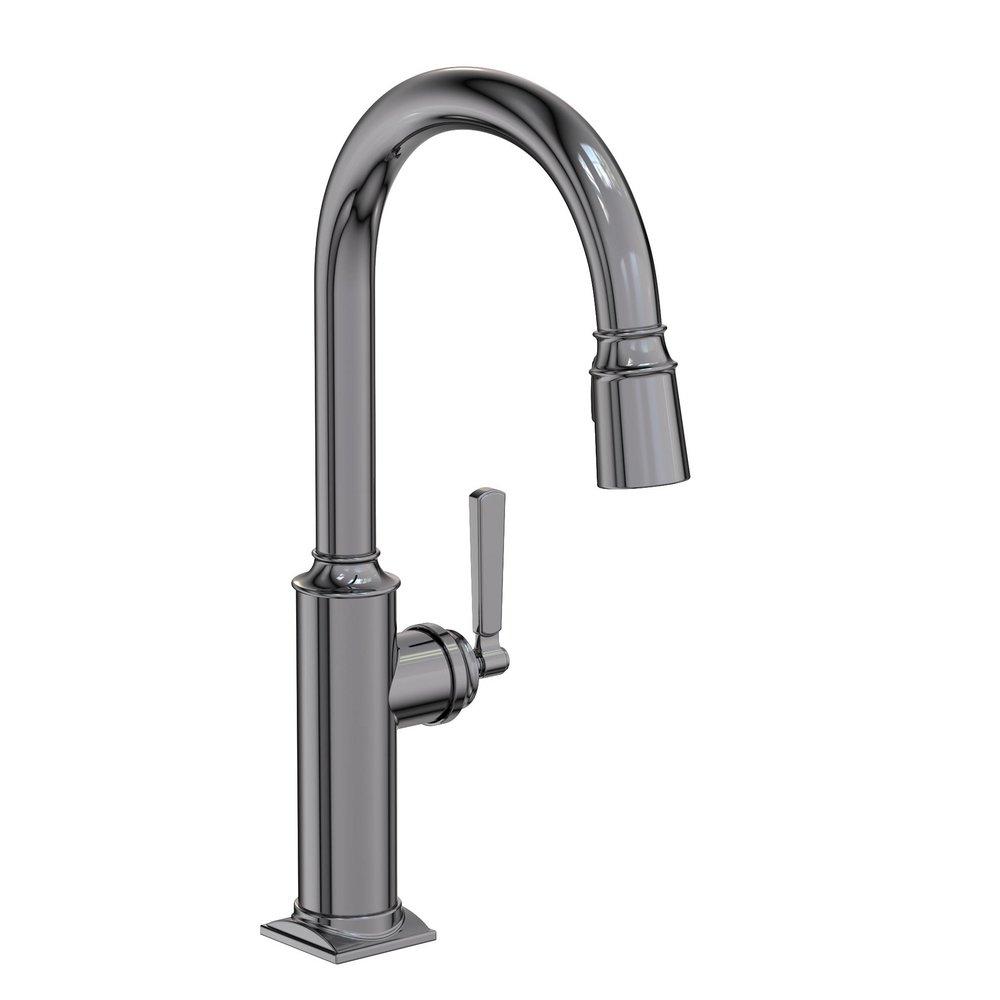 Newport Brass Midnight Chrome Pull Down Kitchen Faucet 