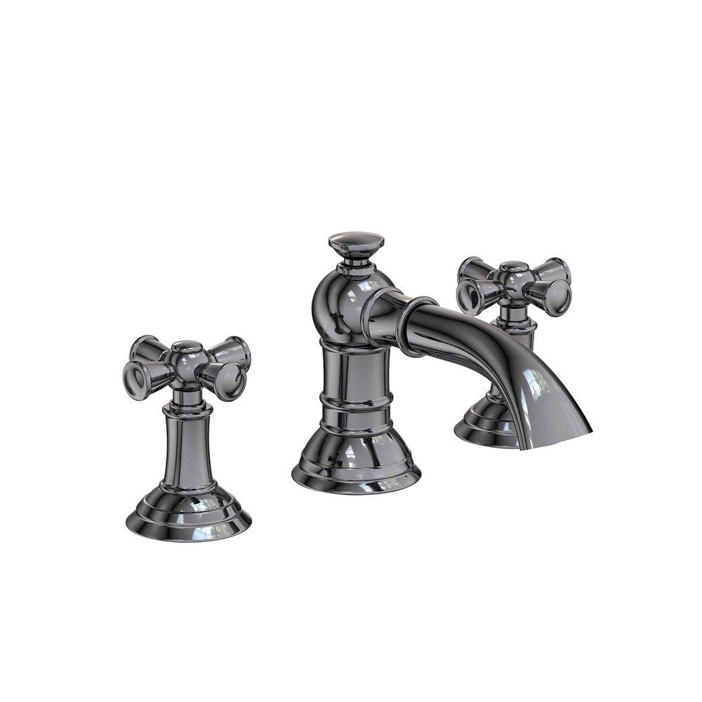 Newport Brass Midnight Chrome Two Handle Widespread Bathroom Sink Faucet Cross Handle 