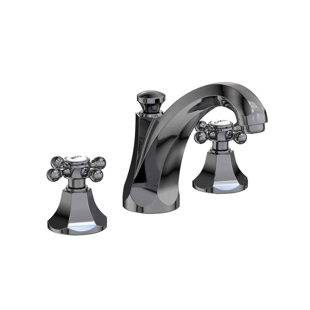 Newport Brass Midnight Chrome Two Handle Widespread Bathroom Sink Faucet Cross Handle 