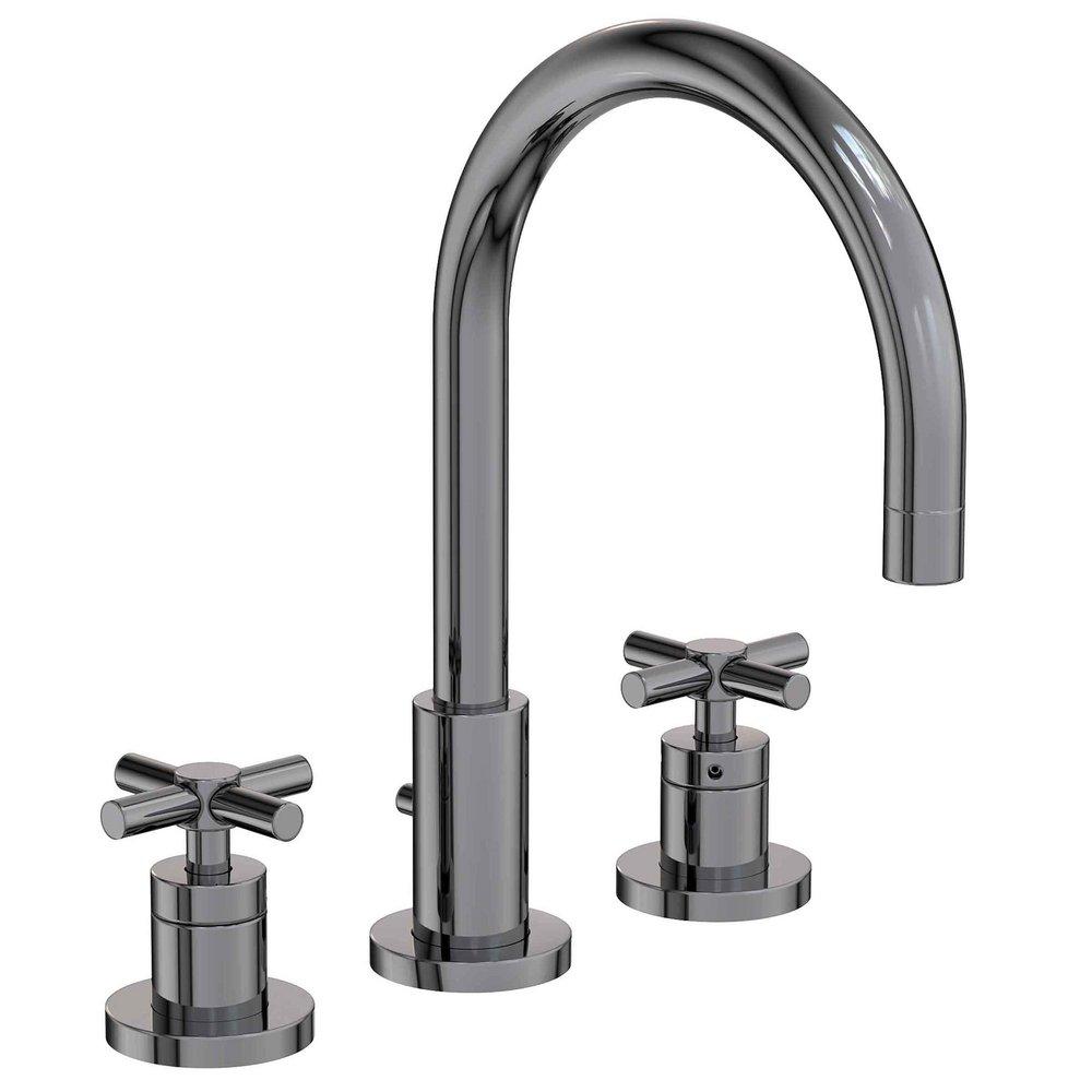 Newport Brass Midnight Chrome Two Handle Widespread Bathroom Sink Faucet Cross Handle 