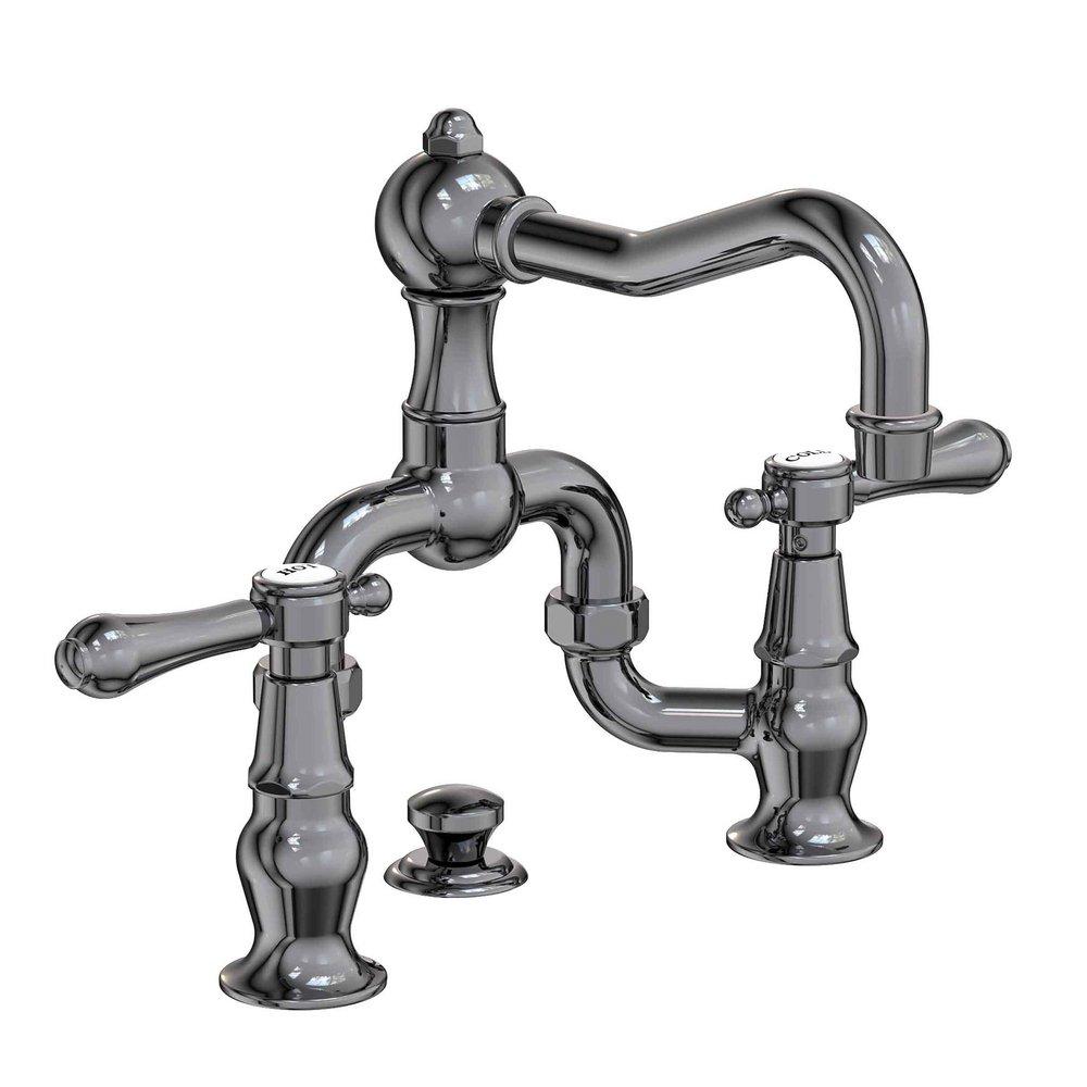 Newport Brass Midnight Chrome Two Handle Bridge Bathroom Sink Faucet 
