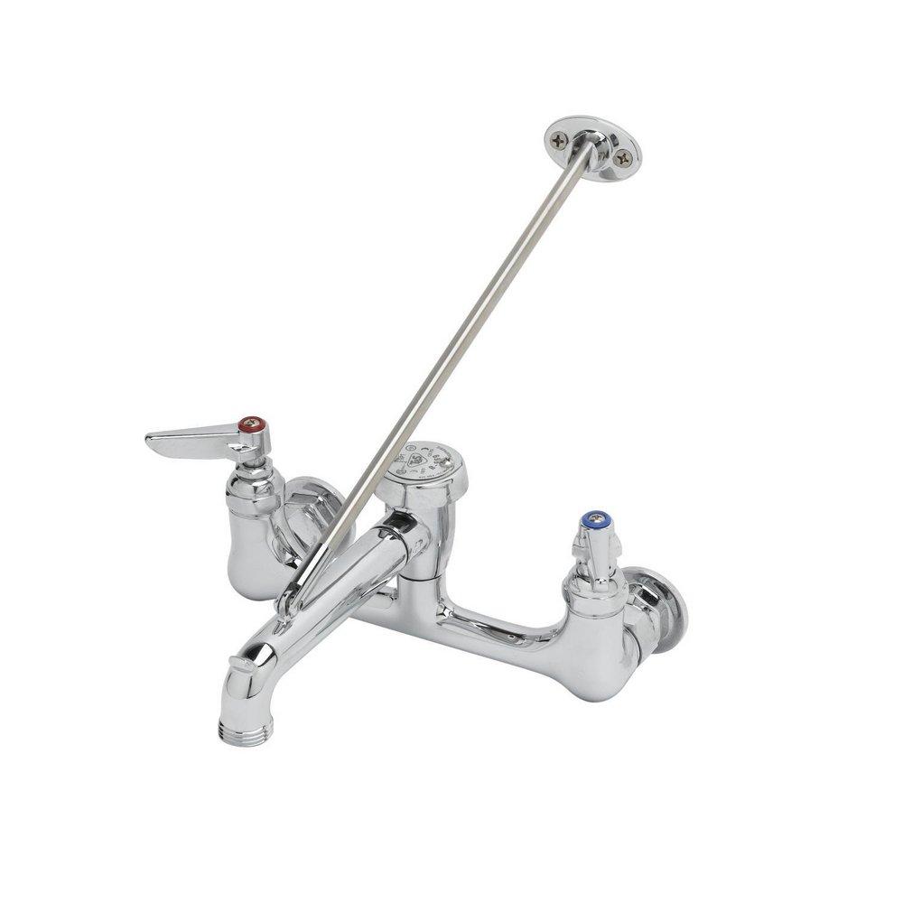 T&S Brass Polished Chrome Wall Mount Service Sink Faucet 