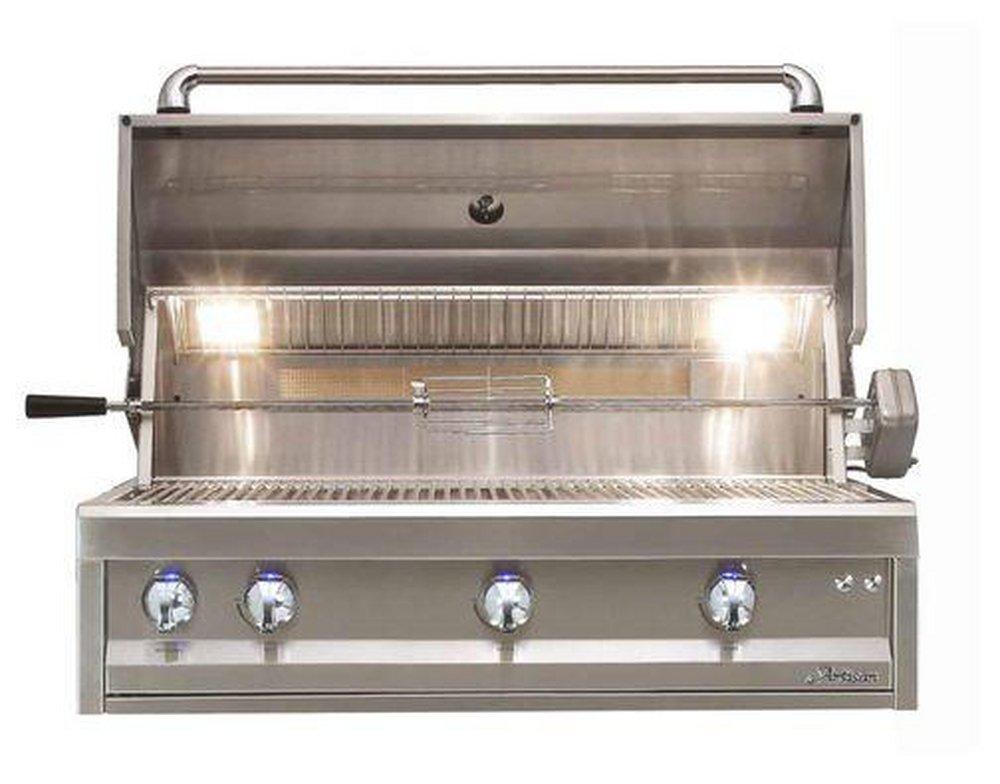 Alfresco Stainless Steel 42 in. 3-Burner Built-In Grill with Rotisserie in Stainless Steel 