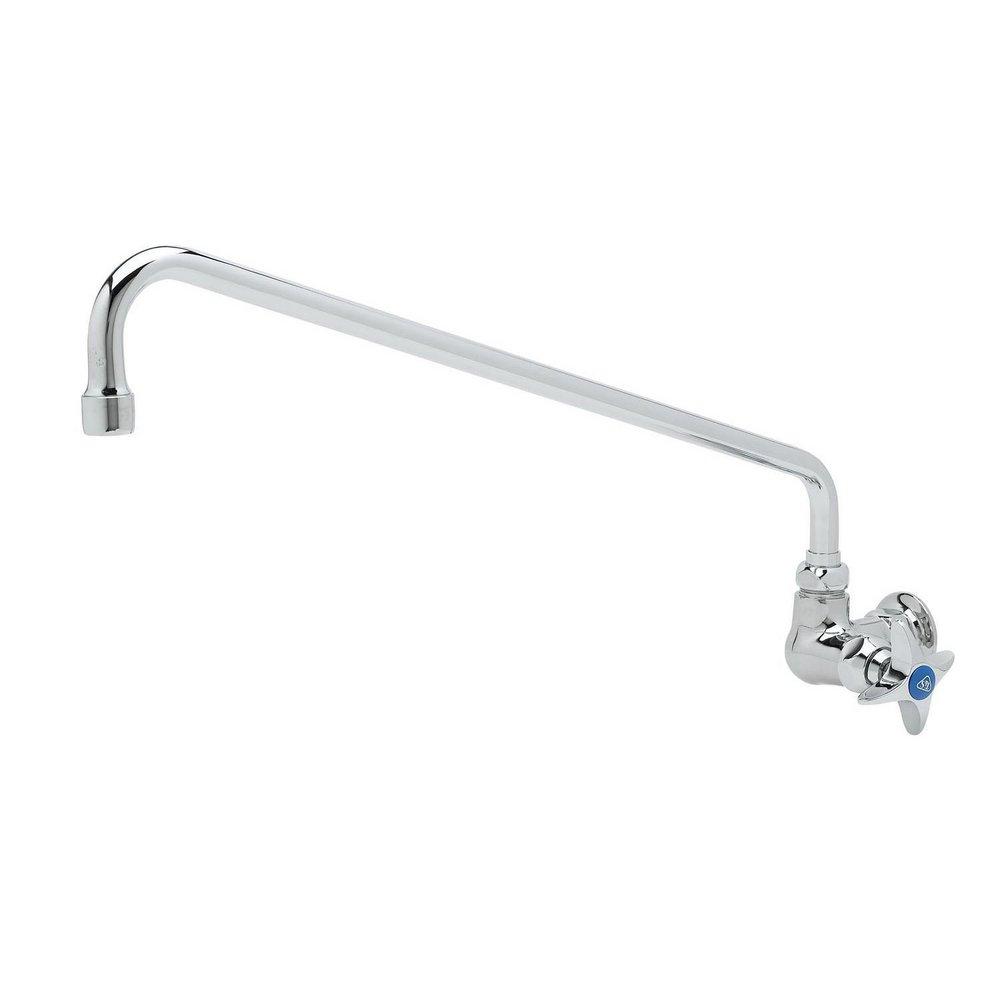 T&S Brass Polished Chrome Plated Single Handle Cross Wall Mount Food Service Faucet 