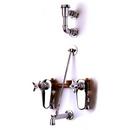T&S Brass Polished Chrome Two Cross Handle Wall Mount Service Faucet 