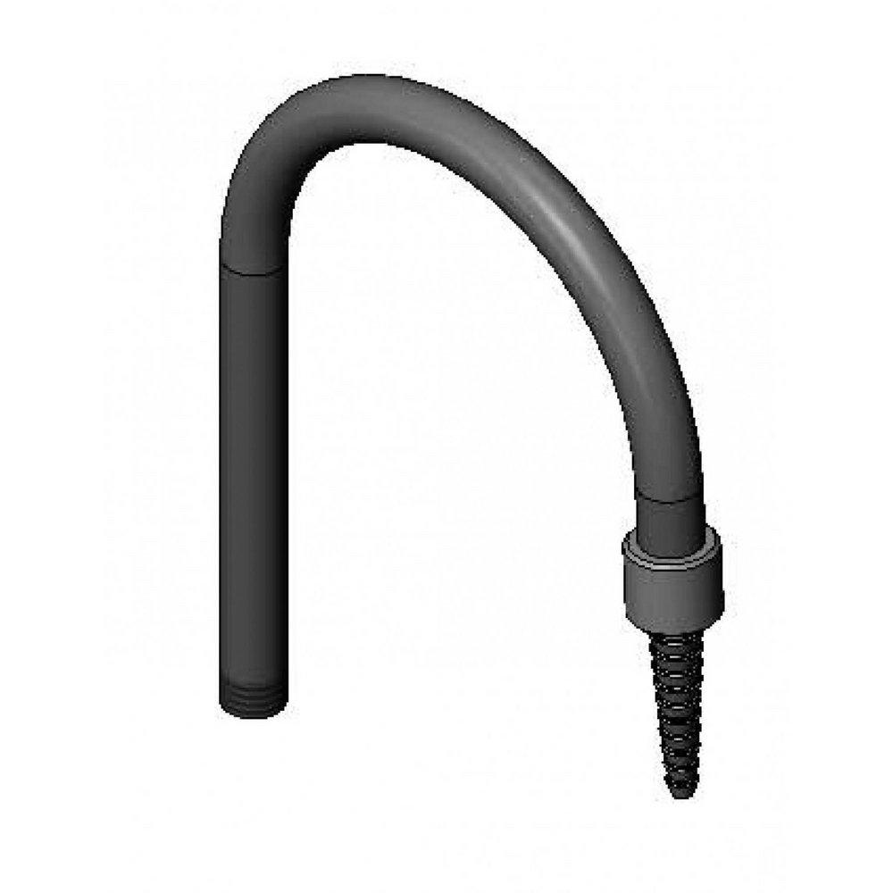T&S Brass MNPT PVC Rigid Gooseneck Spout with Serrated Tip 