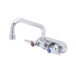 Workboard Faucet, Wall Mount, 4" Centers, 6" Swing Nozzle, Lever Handles