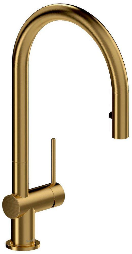 Riobel Brushed Gold - PVD Single Handle Pull Down Kitchen Faucet 