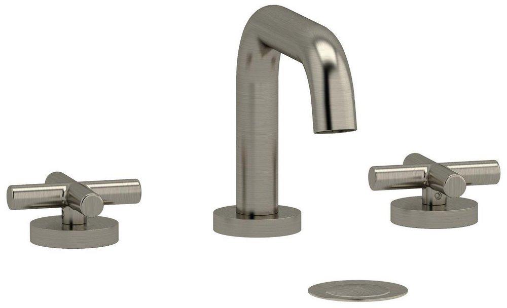 Riobel PVD Brushed Nickel Two Handle Widespread Bathroom Sink Faucet 