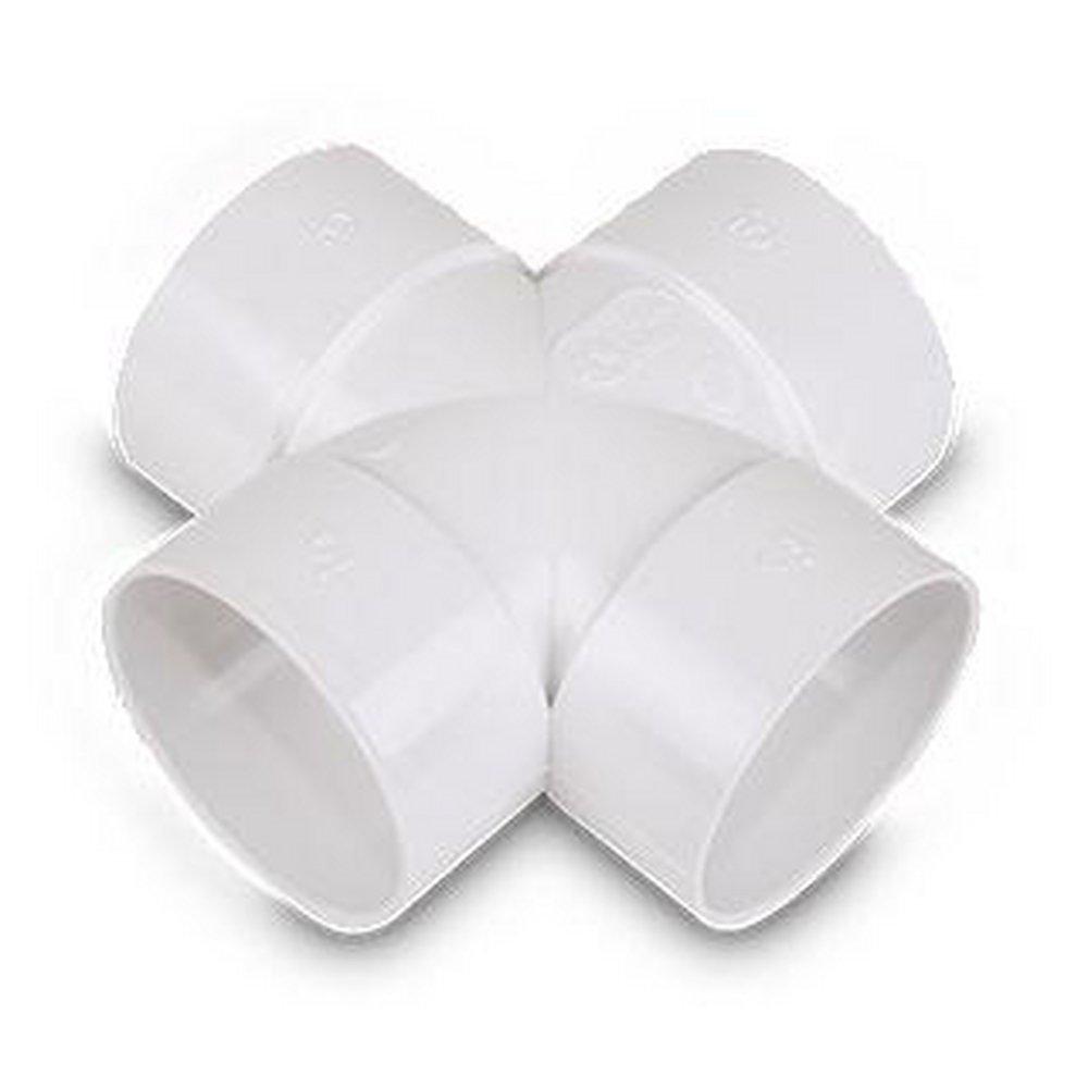 Multi-Fittings Corporation White Hub Plastic Sewer Cross 