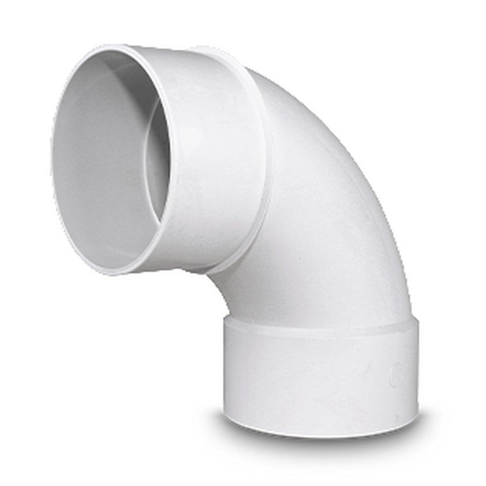 Multi-Fittings Corporation White Hub x Spigot Long Turn Pattern Solvent Weld SDR 35 PVC 90 Degree Sewer Elbow 