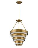 240W 4-Light 18in. Wide Waterfall Chandelier with Faux Alabaster Shade in Heritage Brass