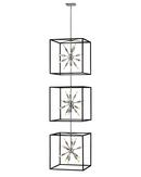 60W 36-Lights E12 Candelabra B10 Pendant in Black with Polished Nickel