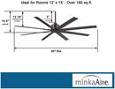 Minka Aire Smoked Iron 65 in. 8-Blade Outdoor Ceiling Fan 