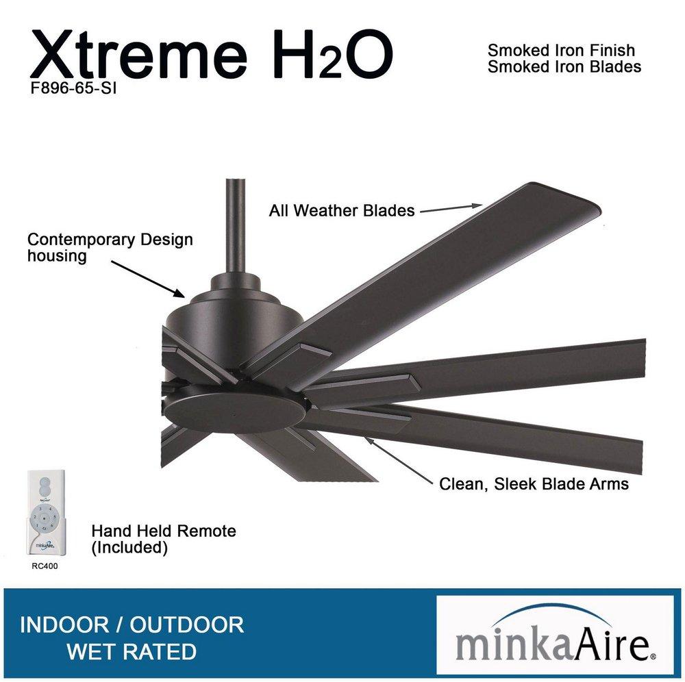 Minka Aire Smoked Iron 65 in. 8-Blade Outdoor Ceiling Fan 