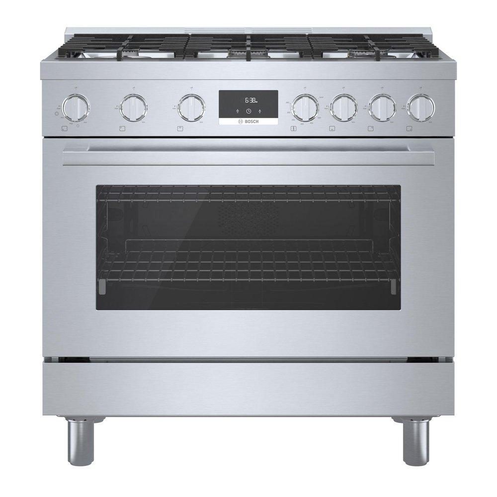 Bosch Stainless Steel 35-15/16 in. Gas 6-Burner Sealed Freestanding Range 