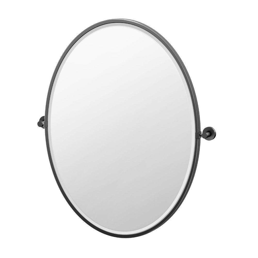 Glam 25" x 33" Beveled Framed Oval Tilting Wall Mirror 