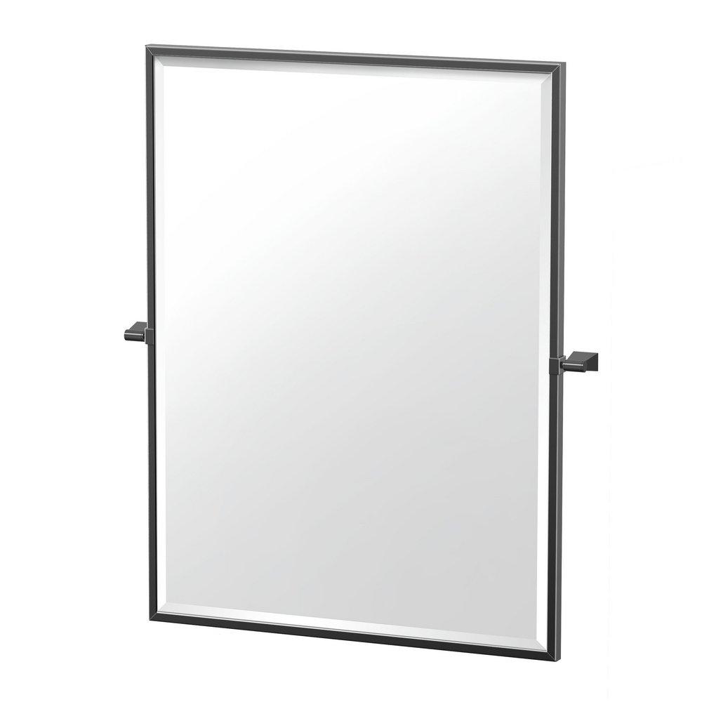 Gatco Matte Black 27-1/2 in. Mirror Rectangular in Matte Black 