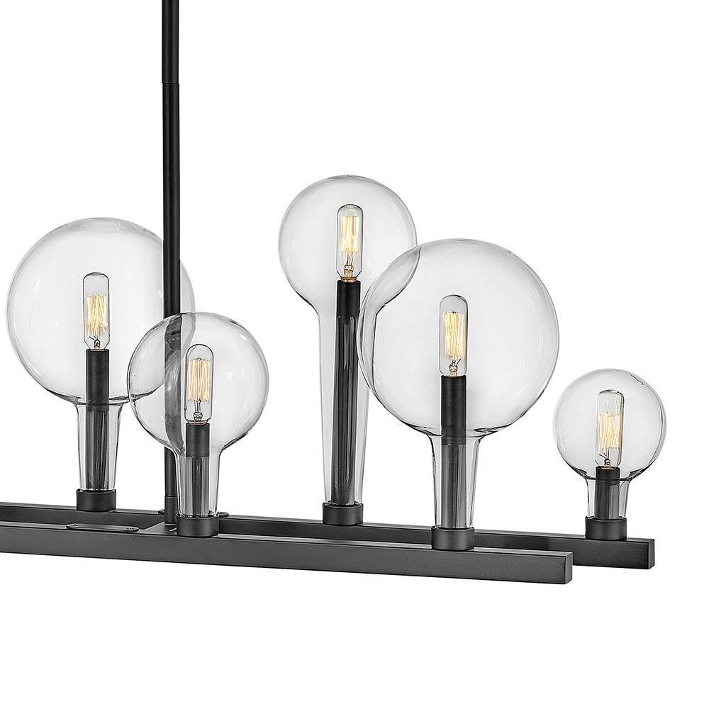 Hinkley Black 17 x 48-3/10 in. 60W 1-Tier 10-Light LED Industrial and Transitional Chandelier 