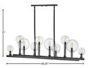 Hinkley Black 17 x 48-3/10 in. 60W 1-Tier 10-Light LED Industrial and Transitional Chandelier 