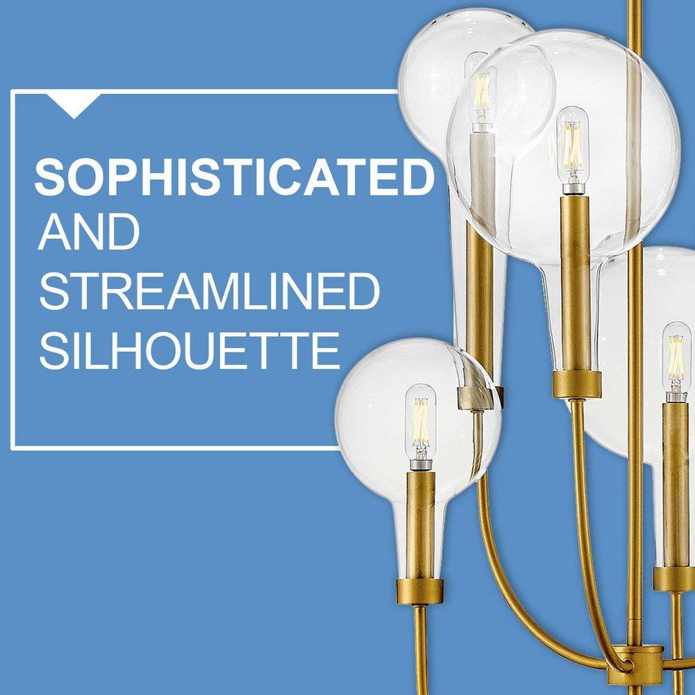 Hinkley Black 17 x 48-3/10 in. 60W 1-Tier 10-Light LED Industrial and Transitional Chandelier 