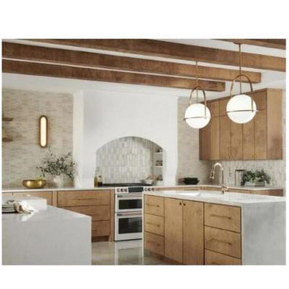 16 in. Wide Pendant with Etched Opal Glass in Heritage Brass 