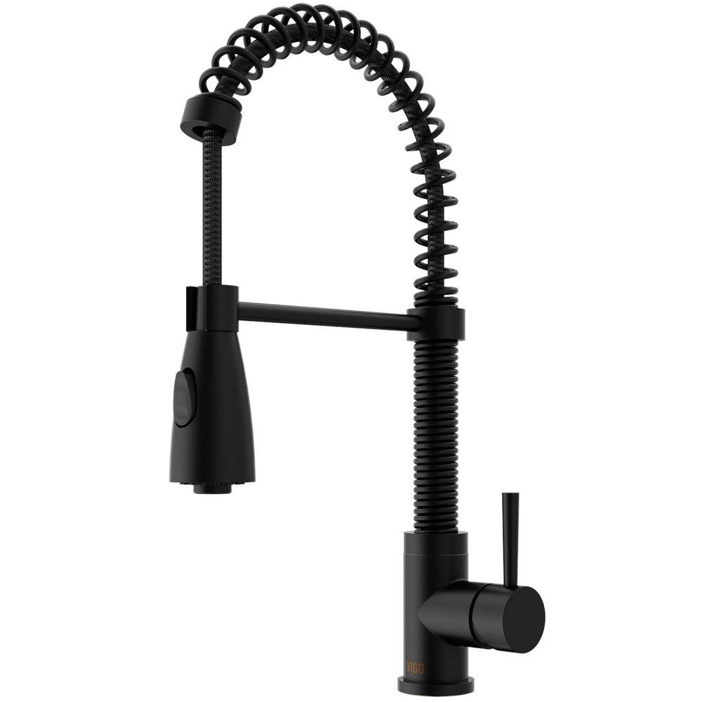 Vigo Industries Matte Black Pull Down Kitchen Faucet 