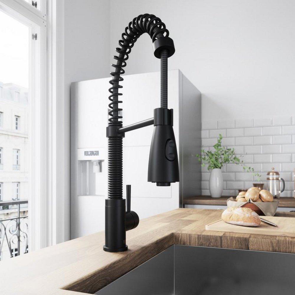 Vigo Industries Matte Black Pull Down Kitchen Faucet 
