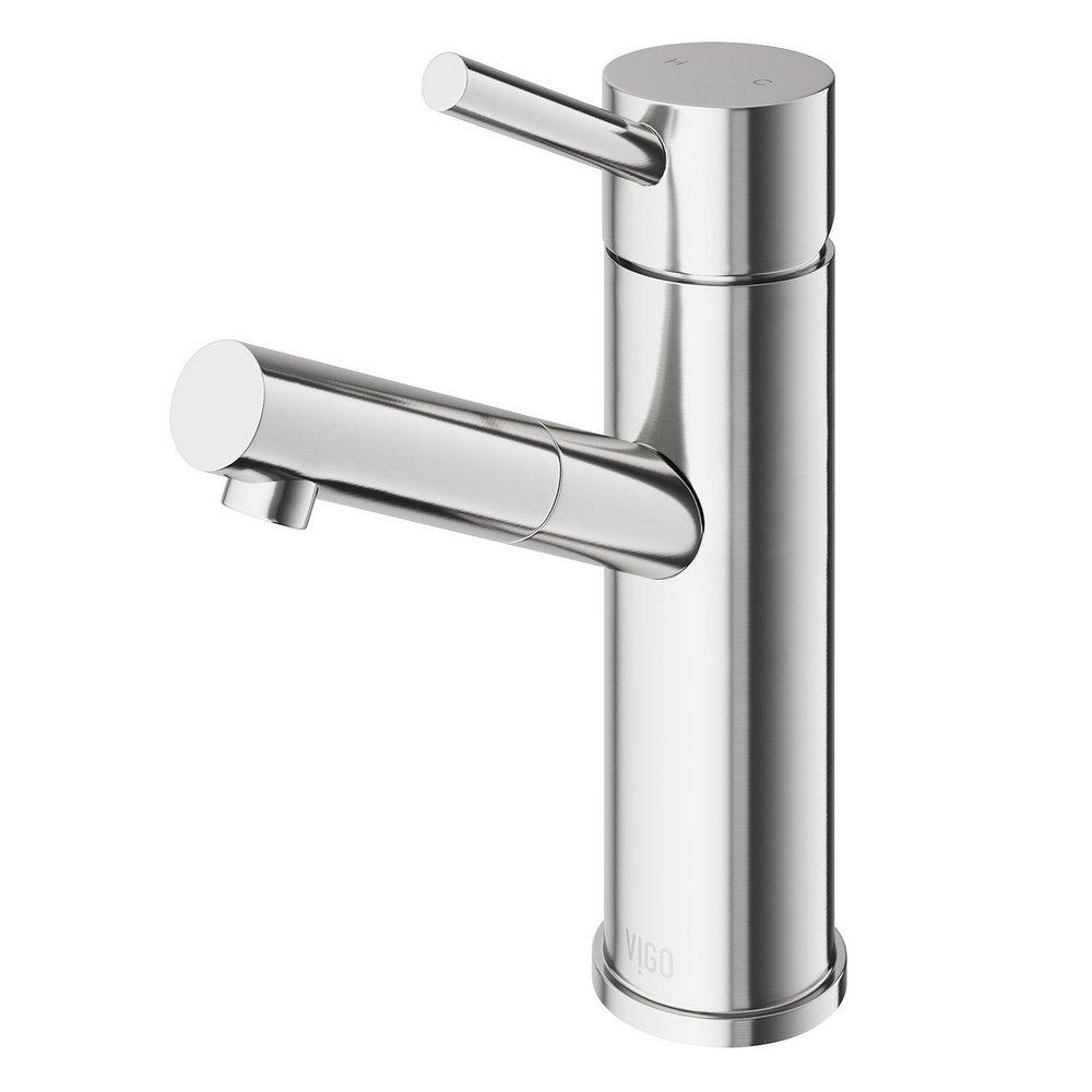 Vigo Industries Brushed Nickel Single Handle Bathroom Sink Faucet 