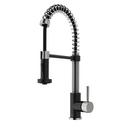 Single Handle Pull Down Kitchen Faucet in Stainless Steel;Matte Black