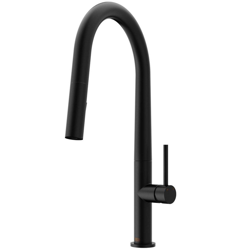 Vigo Industries Matte Black Pull Down Kitchen Faucet 