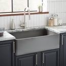 32-3/4 x 20 in. Reversible Fireclay Single Bowl Farmhouse Kitchen Sink in Smoke Grey