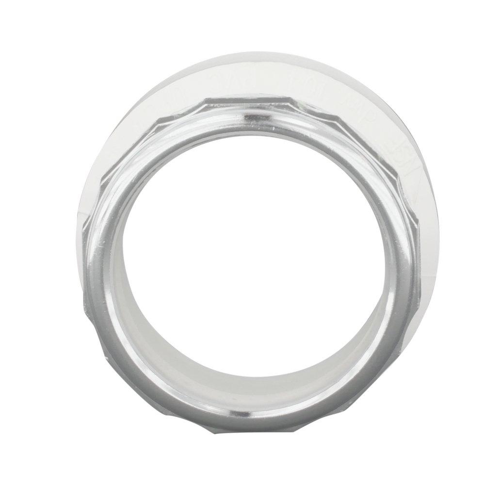 White PVC DWV Female Trap Adapter with Washer & Chrome Nut 