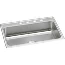 7-1/8 in. 4 Hole Single Bowl Top Mount Kitchen Sink with Center Drain in Brilliant Satin