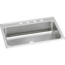 Elkay Brushed Satin 4 Hole Single Bowl Top Mount Kitchen Sink with Center Drain 
