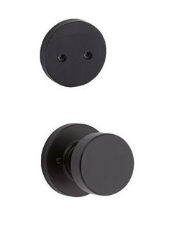 Non-Turning Interior Pack Knob with Round Rose in Matte Black