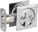 Square Privacy Pocket Door Lock in Satin Chrome