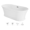 67 x 31-1/2 in. Freestanding Bathtub with Center Drain in White with Chrome