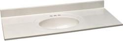 22 x 49 in. Single Bowl Cultured Marble Vanity Top in White on White