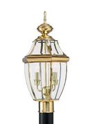 60 W 2-Light Candelabra Post Lantern in Polished Brass