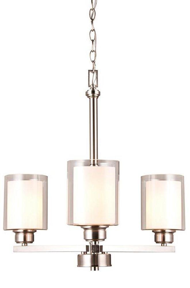 Design House Satin Nickel 23-5/8 x 25-1/2 in. 180W 3-Light Chandelier 