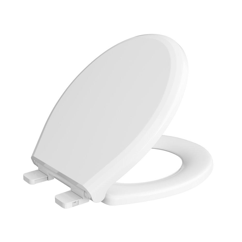PROFLO&reg; White Plastic Toilet Seat 