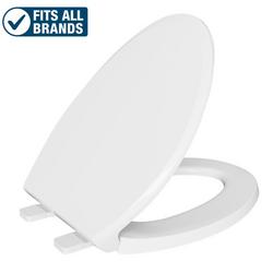 Elongated Closed Front Toilet Seat with Cover in White